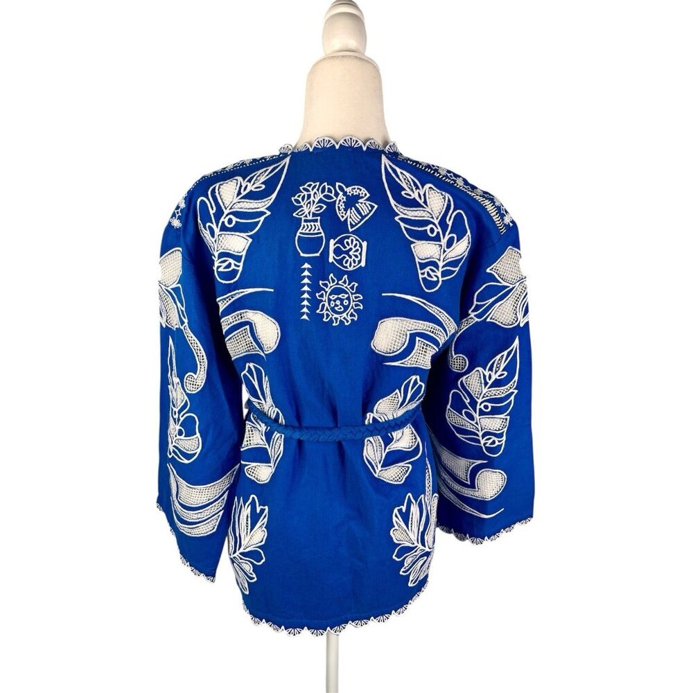 JOHNNY WAS JADE Women's Blue Divine Oasis Jodie Easy Eyelet Jacket NWT XS - Picture 8 of 8